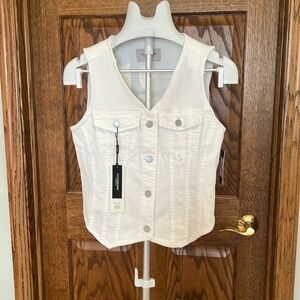 Liverpool white denim vest small